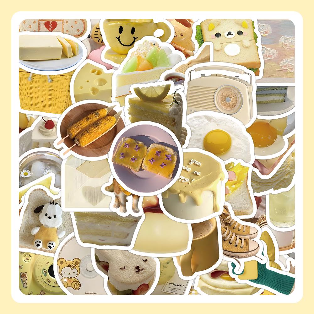 60 listů vícebarevných samolepek ve stylu INS: Realistické malé předměty v modré, růžové, fialové, žluté a zelené barvě