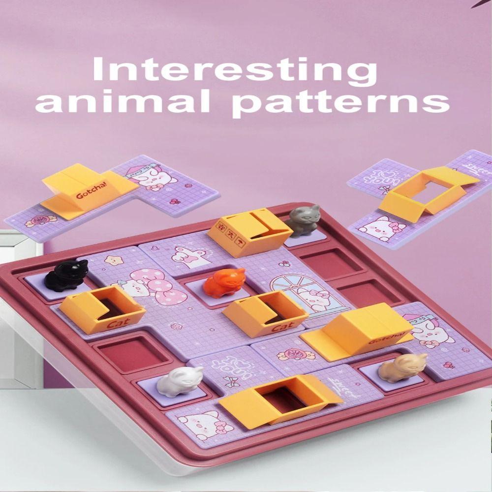 

Montessori Logical Thinking IQ Puzzle Toys Plastics Cat Boxes Catching Toy