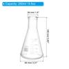PATIKIL Erlenmeyer Flask, 250ml (8.5oz), Narrow-Neck, Graduated, Borosilicate Glass, for Chemistry and Science Research