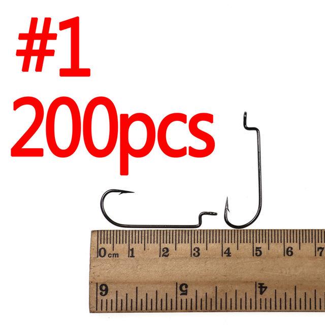 200PCS Enge Lücke Wurm Haken für Carolina Rig Weichen Köder Haken für Bass Fishing Bass Fliegen Binden Haken 5/0 4/0 2/0 2 4 6