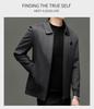 Men's Wool Tweed Lapel Jacket - Mid-aged Autumn/Winter Coat