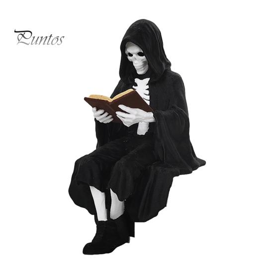 Veteran Retirement Gift 3D Printed Firefighter Skeleton Shelf Sitter, Gothic Fireman Soldier Robed Masculine Office Decor Figurine, Collectible