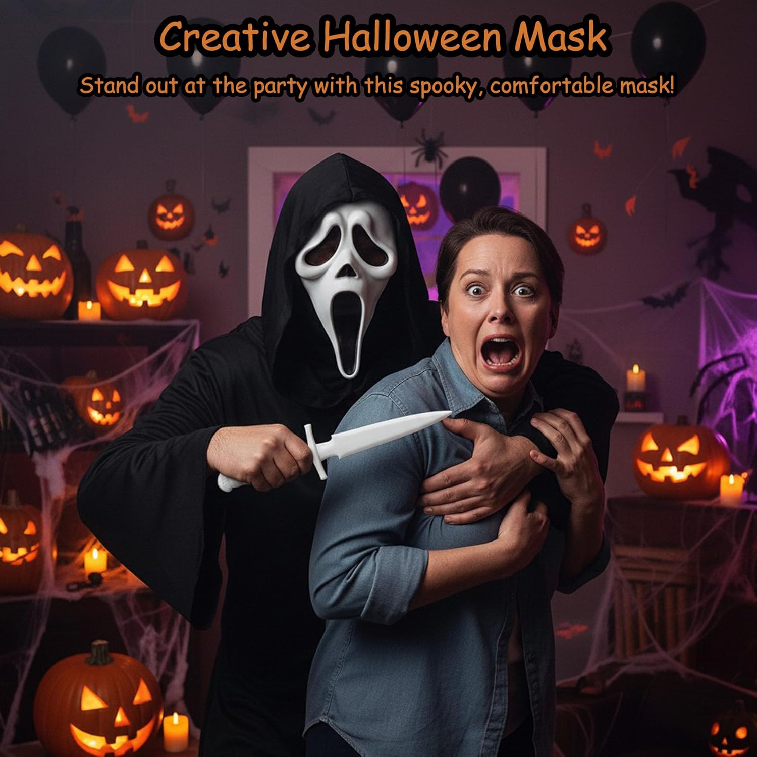 Утолщенная Маска Крика на Хэллоуин Маска Крика Мрачный Монолитный Страшный летний Кричащий Череп Маски