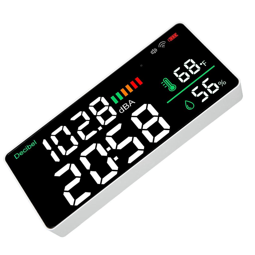 LED Decibel Meter 2.4G WiFi Wall Mounted 11 Inch LED Temperature Humidity Time Display Sound Level Meter for Tuya
