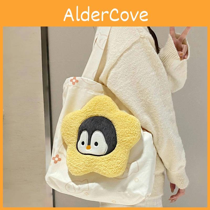 Sac en toile pingouin pour filles avec design spacieux et style urbain pour l'école et le shopping