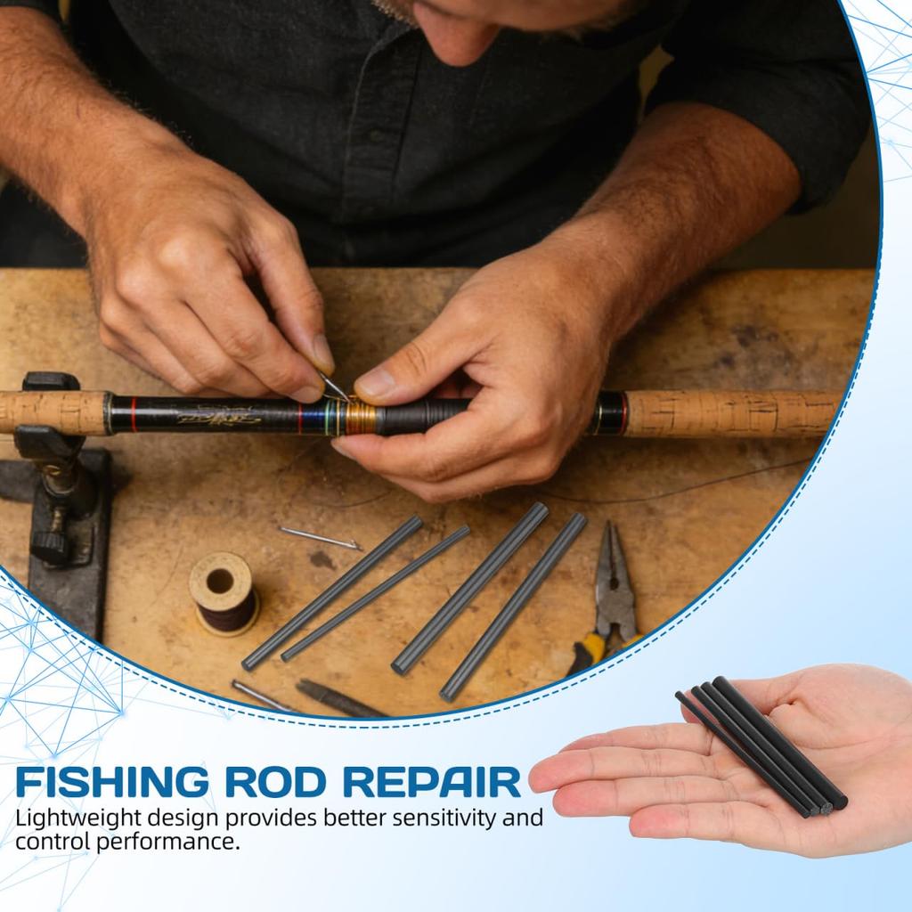 SUPVOX Angelruten-Reparaturset Set mit 4 Stück (3,5mm/5mm/6mm/7mm) Kohle