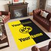 Borussia Dortmund Customize Your Name Carpet Design for Outdoor Study Room Living Rooms Kitchen Anti-slip Rug Decorate Offices Gift for Festivals