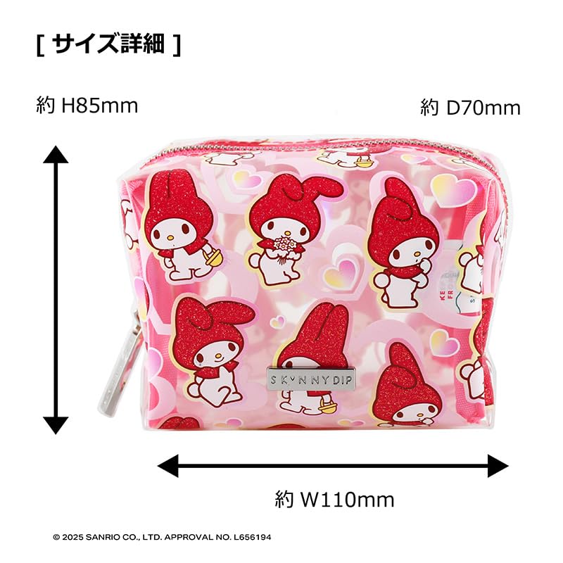 SKINNYDIP My Melody Repeat Heart Sanrio Characters Makeup Case 7825PCRH Pouch/Accessory