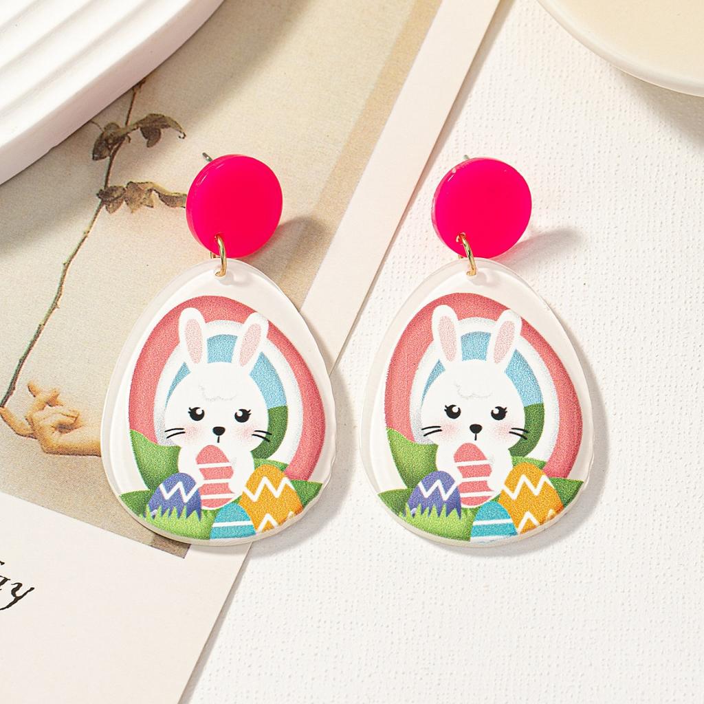 New Easter Acrylic Sheet Print Colorful Rabbit Egg Earrings Amazon