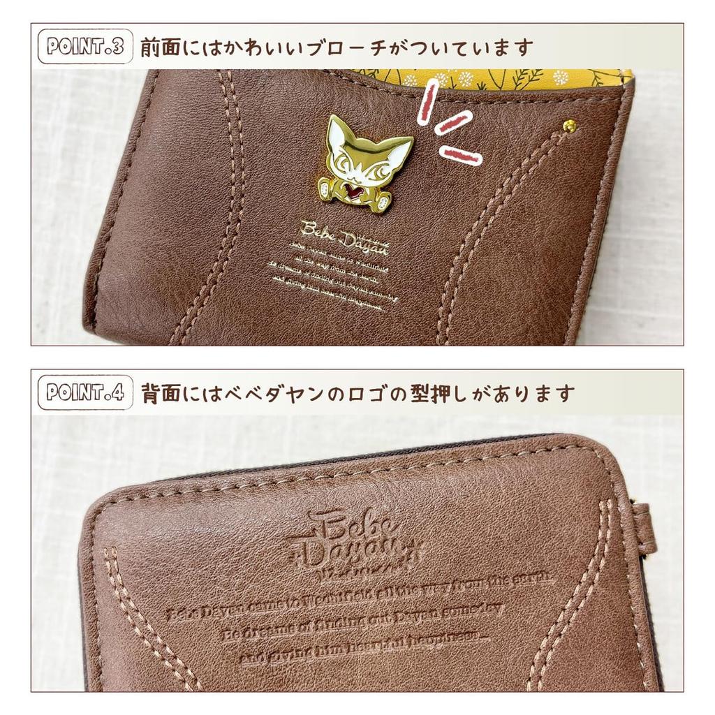 [K-PARTS] BebeDayan Mimosa Kompaktes Taschenportemonnaie, Mini-Portemonnaie mit rundem Reißverschluss, Damen-Dayan-Portemonnaie, Wachifield Rundreißverschluss, Münzetui, Synthetisch