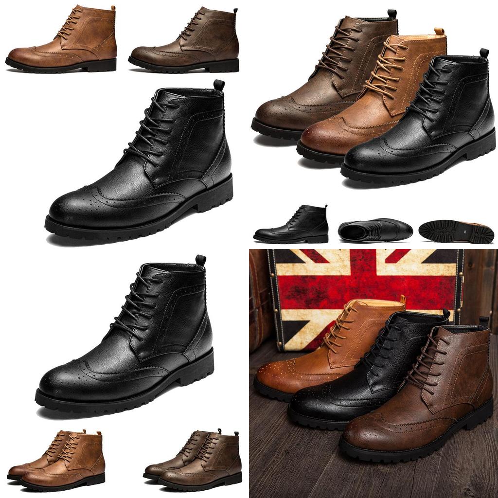 Elegant Mens Pu Leather Ankle Boots With Beautiful Detail And Comfortable Fit