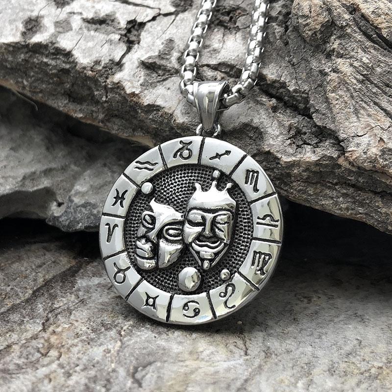 

Ожерелье с 12 созвездиями, винтажная подвеска со знаком зодиака Овен Телец Близнецы Рак Лев Весы Скорпион, мужские украшения Gemini