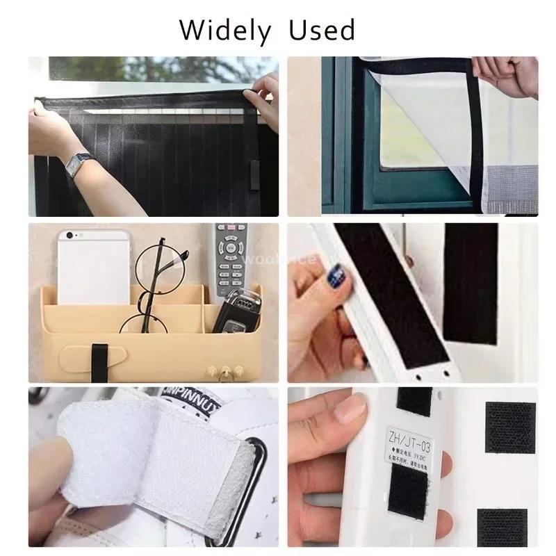 Adesivo Scratch Autoadesivo Gancio e Anello Attacca Scratch Velcri Nastro Adesivo in Nylon Dischi Velcri Adesivo da Cucito con Colla