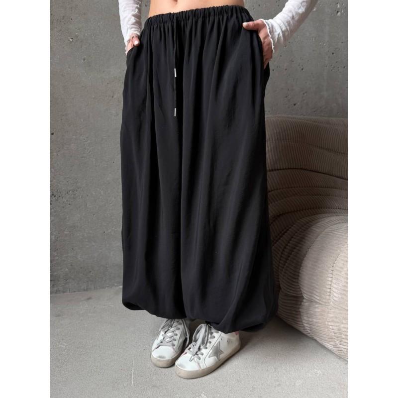 Womens High-Waisted Wide-Leg Lantern Pants Loose Fit Casual Trousers Korean Style Comfortable Knit Bottoms