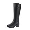 Winter Women Boots 2025 Korean Women's Knee Boots Waterproof High Heel Boots Comfortable Chunky Heel Long Boots