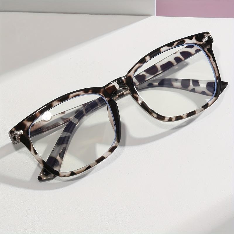 Women's Flat Light Retro Glasses Frame, Women's Square Plain Glasses Frame, Anti Blue Light Glasses