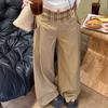 Damen karierte Patchwork-Sweatpants mit weitem Bein, elastischer Bund, lässige Hose