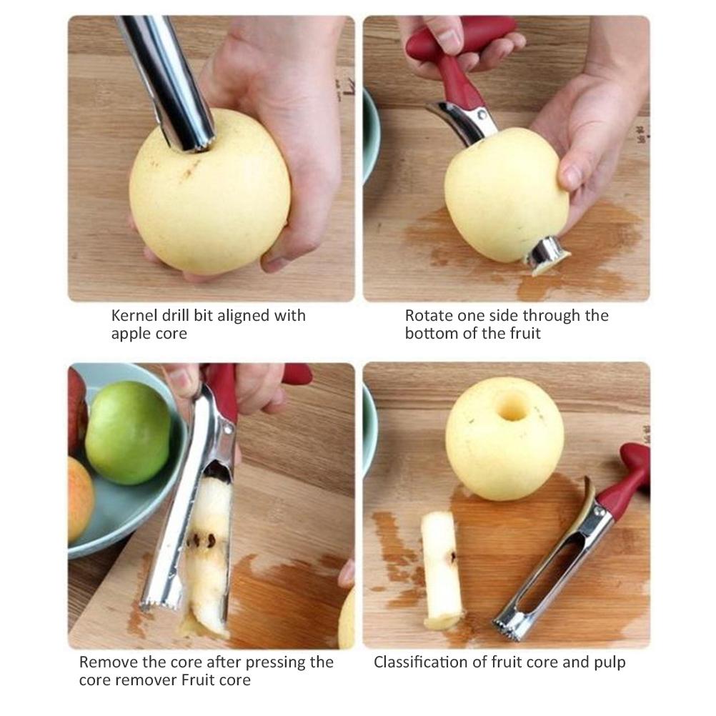 Edelstahl Fruchtentkerner mit rutschfestem Griff Apfelentkernwerkzeug