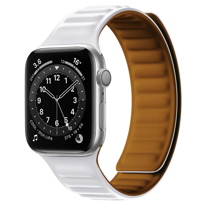 Silicone Link strap for Apple watch band 44mm 40mm 45mm 41mm 46mm 49mm Magnetic Loop bracelet iwatch series SE 7 8 9 ultra 2 10
