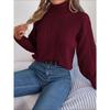 Suéter de Punto de Cuello Alto Casual de Manga Larga para Otoño e Invierno para Mujer