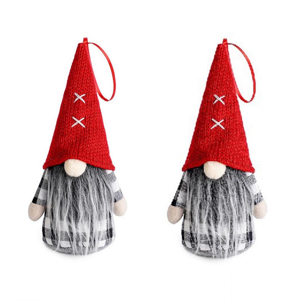 2 Pcs DIY Plush Gnomes Small Gnomes Figurine Nordic Christmas Faceless Rudolph  Xmas Decor
