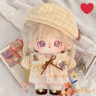 [mRluv] 20cm Doll Clothes Cotton Doll Lace Beige Look 4-piece Set