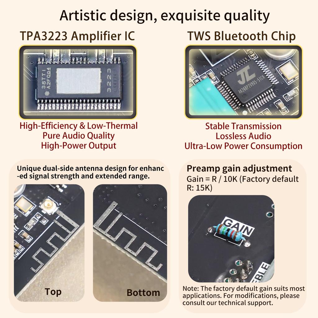 XY-T4001P 400W TWS Bluetooth Audio Amplifier Board TPA3223 Chip DC12-42V High Power for Speakers