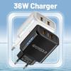 Mark 36W Dual USB Charger with LED, Dual Port for Fast Charging, Travel Charger