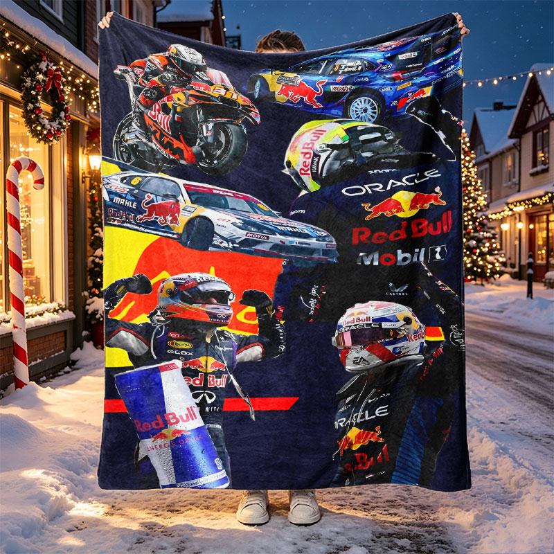 Red Bull Racing Muster Decke für Heimdekoration, Bett, Sofa, Autoreise, Camping, Geeignet für alle Jahreszeiten, Geburtstags-Weihnachtsgeschenk
