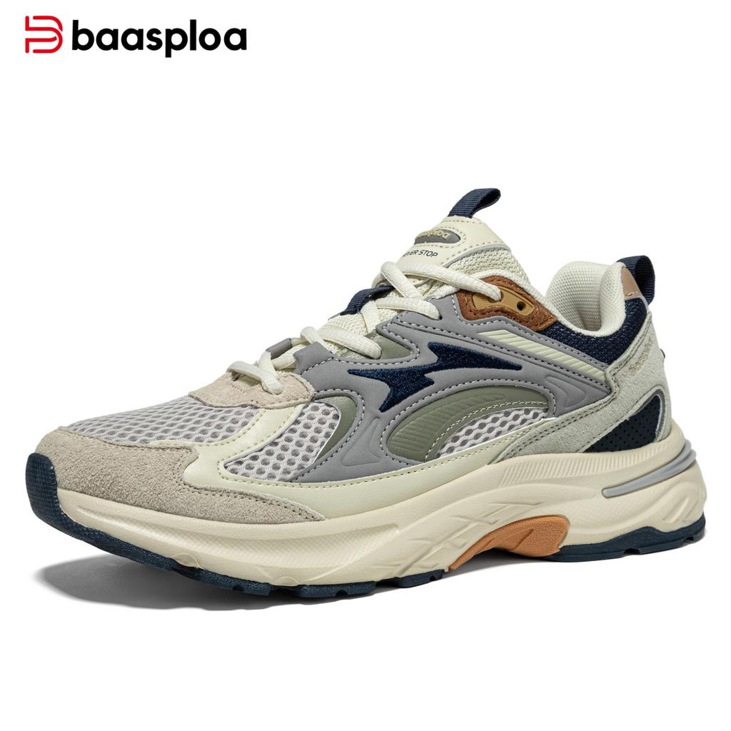 Baasploa Men's Casual Sports Shoes Non slip Comfortable Outdoor Wear resistant Walking Shoes Men's Four Seasons Men's Shoes Promotion