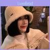Cozy Knit Winter Bucket Hat Women Warm Fluffy Large Brim Accessory Fashion