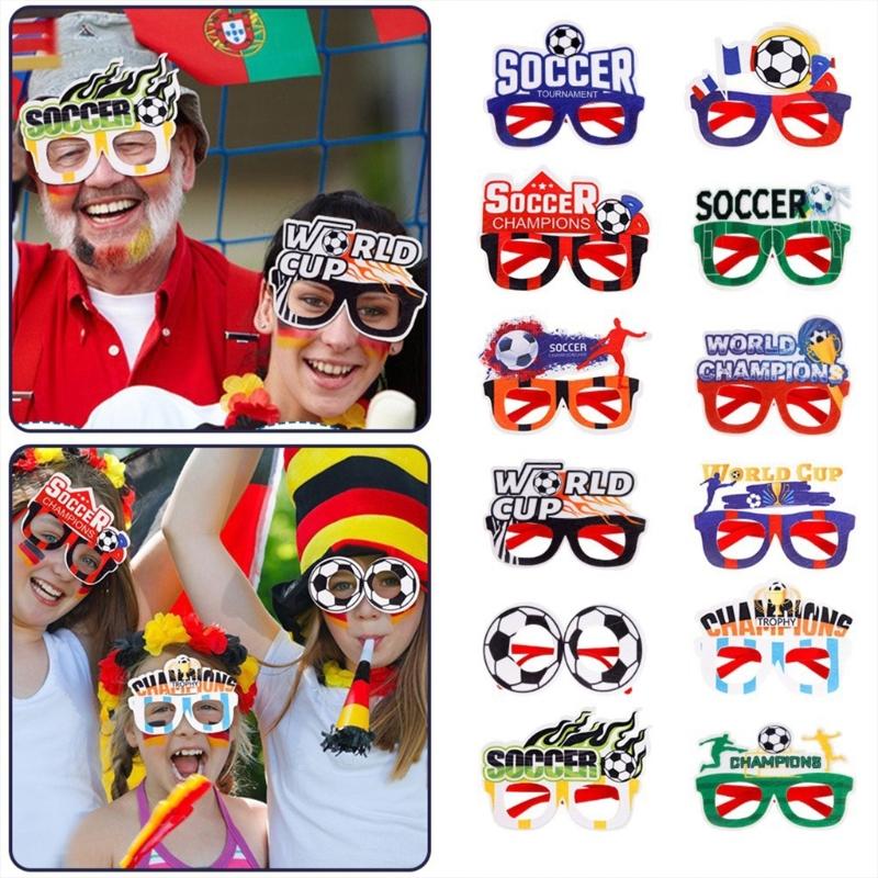 European Cup Party Glasses Football Glasses Frame Football Eyeglasses for Teen Adult Party Decoration and Sports Event