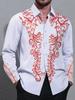 Men's Stand Collar Striped Long Sleeve Shirt, Stylish Casual Top