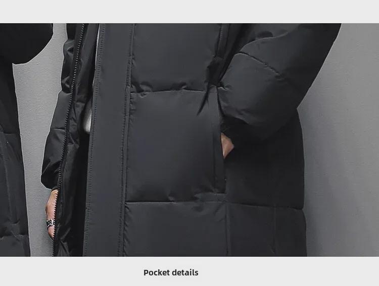 Winter Unisex Hooded Long Over-the-Knee Down Jacket - Thick Warmth with Versatile Style