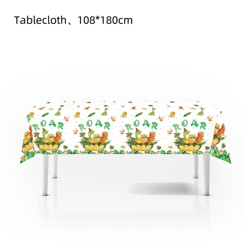 Dinosaur-Themed Children's Party Tablecloth - Thick, Oil-Proof & Decorative