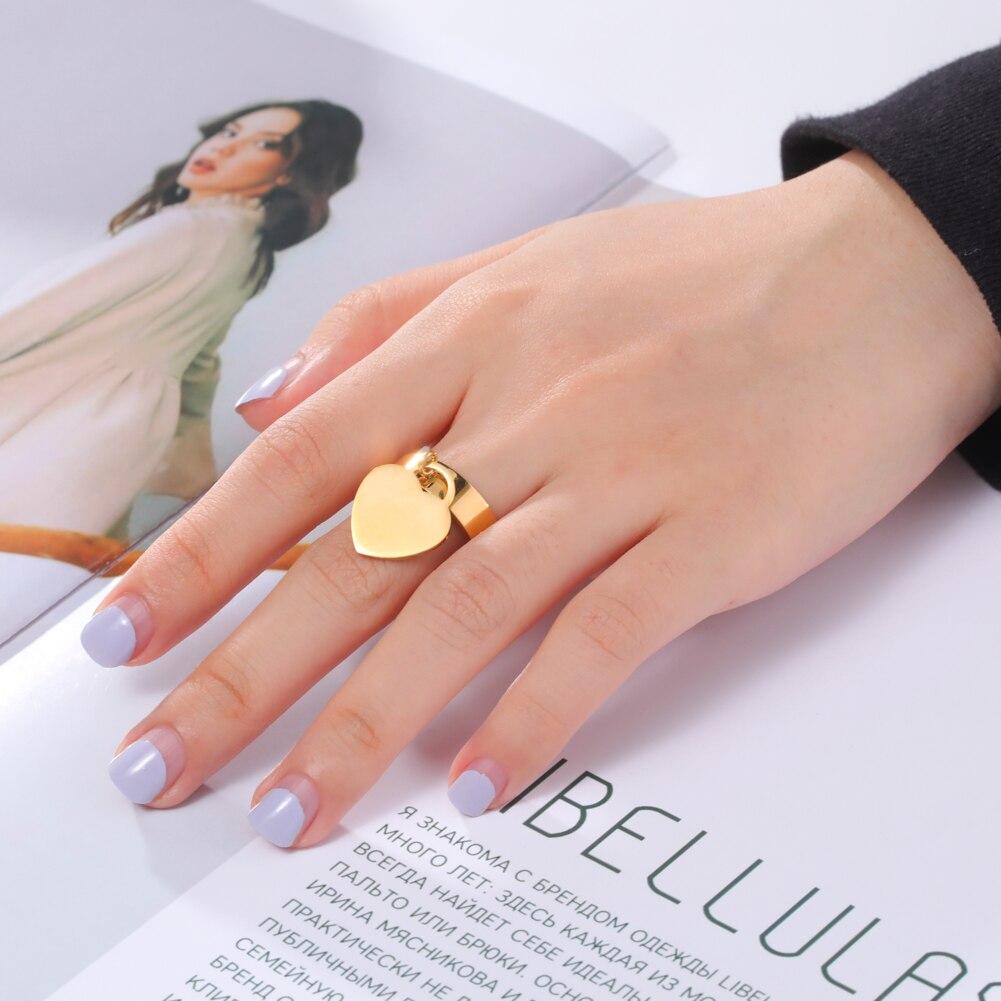 Skyrim New Arrival Stainless Steel Couple Rings With Dangle Heart Pendant Dating Finger Ring Men Voguish Women Stylish Bridal Bridal Lover Jewelry