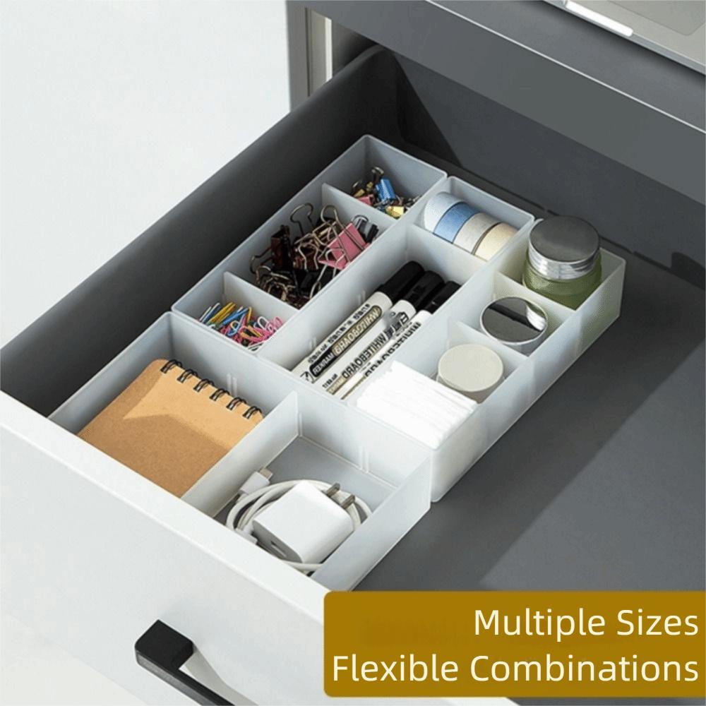 Transparent Combinable Drawer Storage Boxes with Detachable Compartments for Cosmetics Desktop Organization
