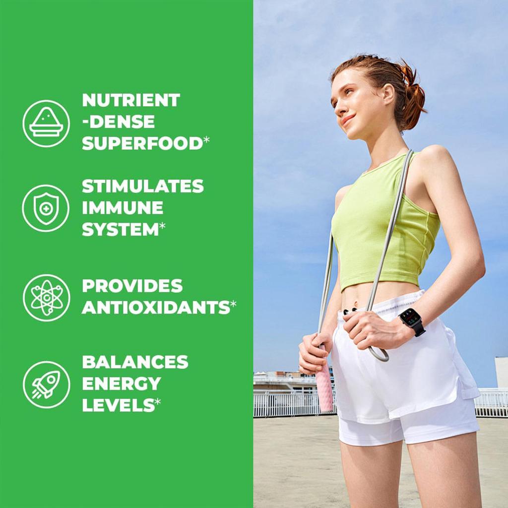 Organic Spirulina Capsules, Chlorella Supplement, 1800 Mg, Energy Booster, Immune System Booster