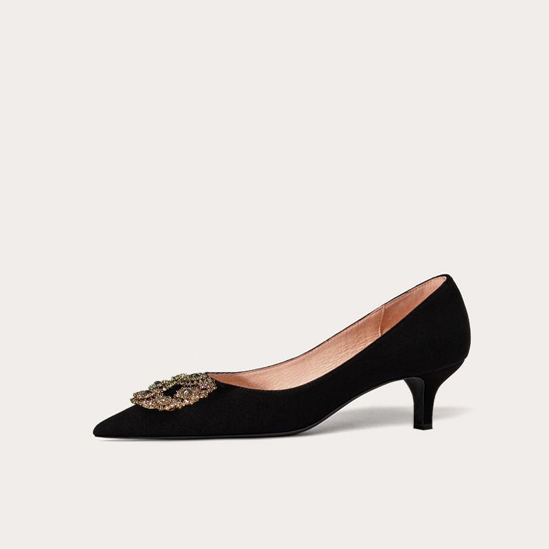 Mode Ballerinas Damenschuhe Frühling Herbst 2025 Neu Lässig Schwarz Französische Eckige Zehenpartie Ballerinas Strass Slipper Damenschuh Übergröße 34-43