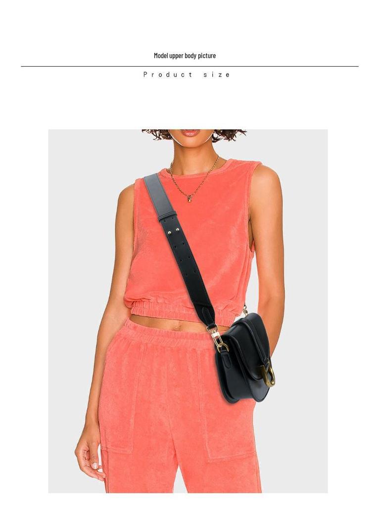 Justerbar Svart Konstläder Crossbody Bred Axelrem - Mångsidigt Ersättningstillbehör