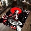 Samurai-Frauen-Druckteppich - Heimdekoration Teppich für Wohnzimmer Schlafzimmer Bodenbelag Computerstuhl Bereichsteppich