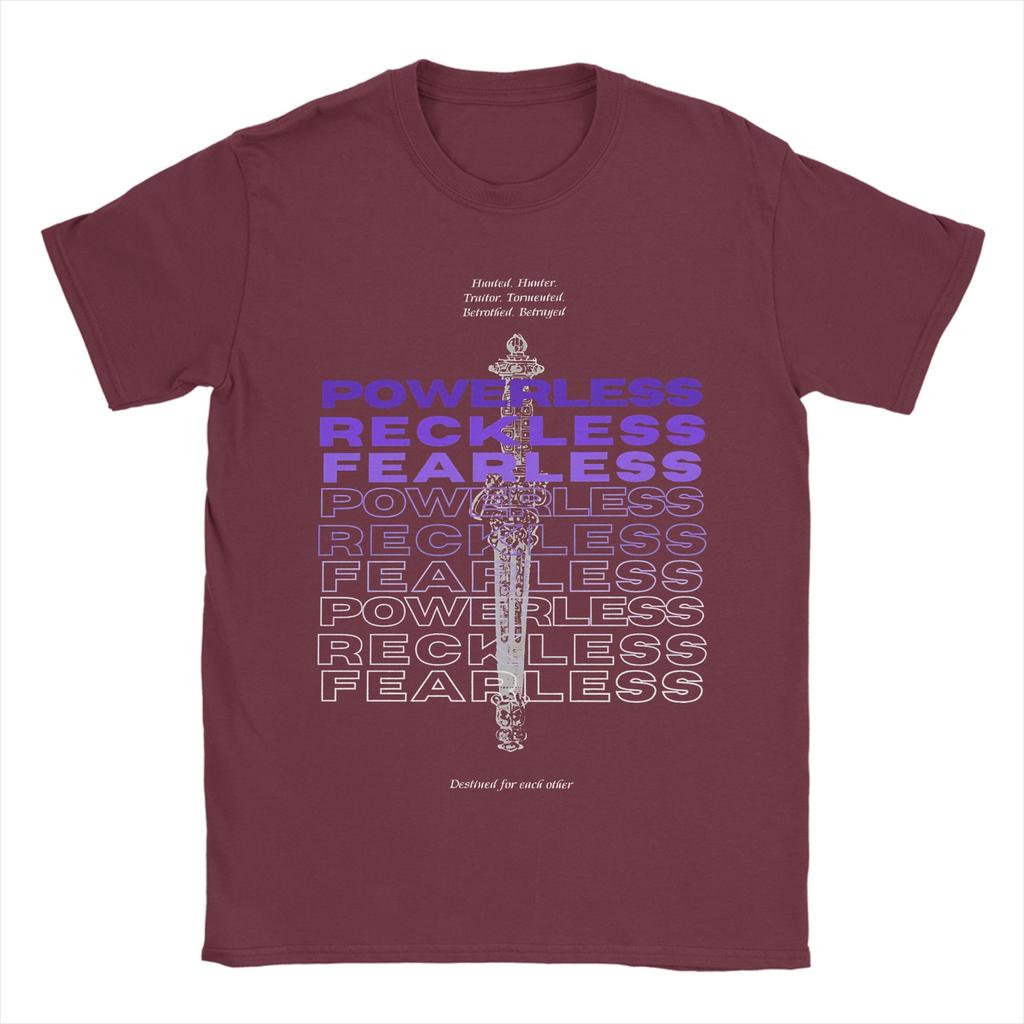 Unique Powerless Reckless Fearless  TShirts for Men Crew Neck 100 Cotton T Shirt Kai Azer Short Sleeve Tees Plus Size Tops