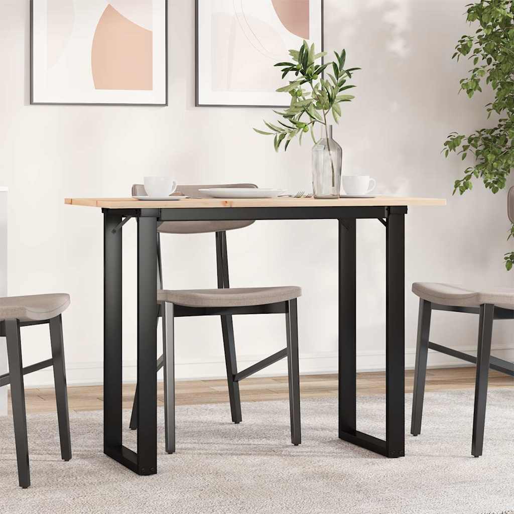 Dining Table O Shaped Frame 100 x 50 x 75 cm Solid Pine Wood and Steel