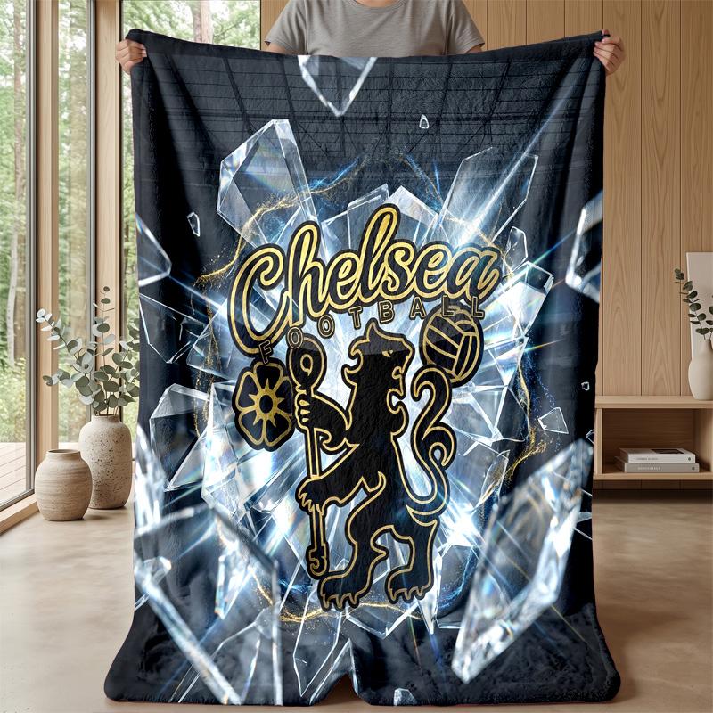 Chelsea FC Theme blanket Soft Flannel Blanket Plush Throw Blanket Cozy Sofa Bed Blanket for Home Decor