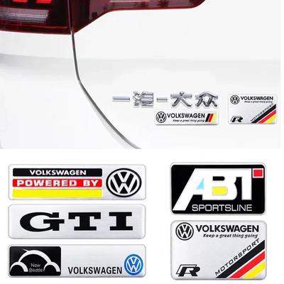 1Pcs 3D Metal Stickers Car Emblem Body Trunk Decal For VW GTI Polo Golf Passat Scirocco Tiguan Jetta T-ROC Touareg Touran CC