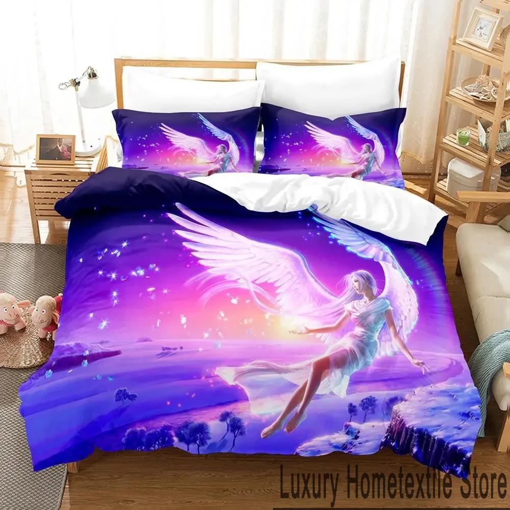 3D Print Guardian Angel Bedding Set Boys Girls Twin Queen King Size Duvet Cover Pillowcase Bed Boys Adult Home Textileextile