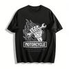 Vintage Motorcycle Repair Skull Wrench Print Men's Casual Tee Pure Cotton T-shirt