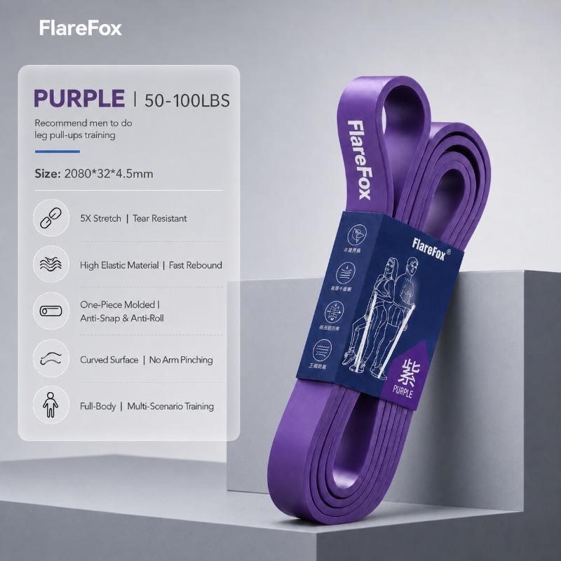 FlareFox Multiple Resistance Bands Set Pull-up Assist Straps Strength Agility Training Handy Gym Equipment for Home CrossFit 3