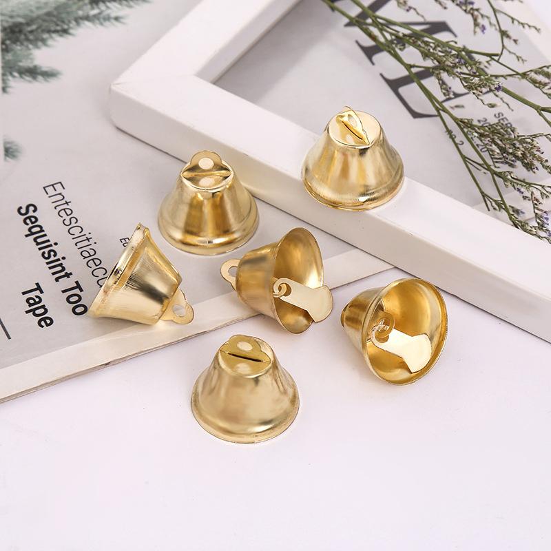 10Pcs Gold Small Bell Metal Wind Chime Pendant Hand DIY Speaker Bell Christmas Party Home Garden Decoration Supplies