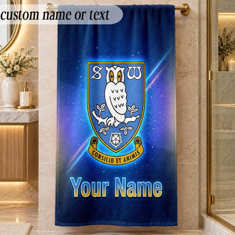 Beach TowelSheffield Wednesday FC Custom Name Text Personalized Soft Towel for Beach Pool Indoor Home Decor Gift